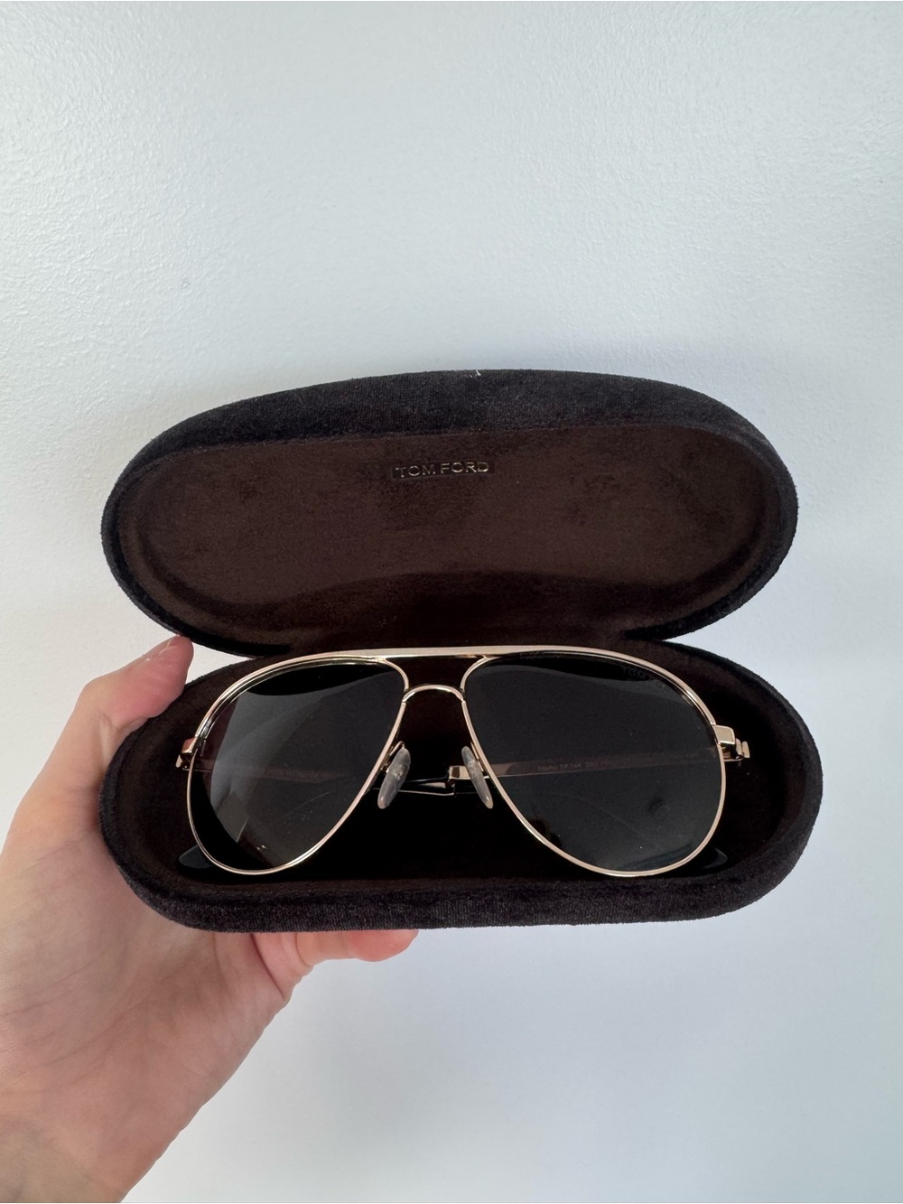 Tom Ford Gold Frame Sunglasses with Black Lenses